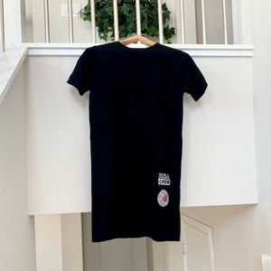 Knit Mini T-Shirt Dress with Patches